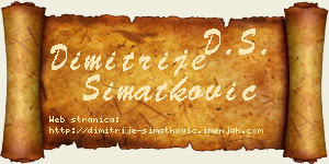 Dimitrije Simatković vizit kartica